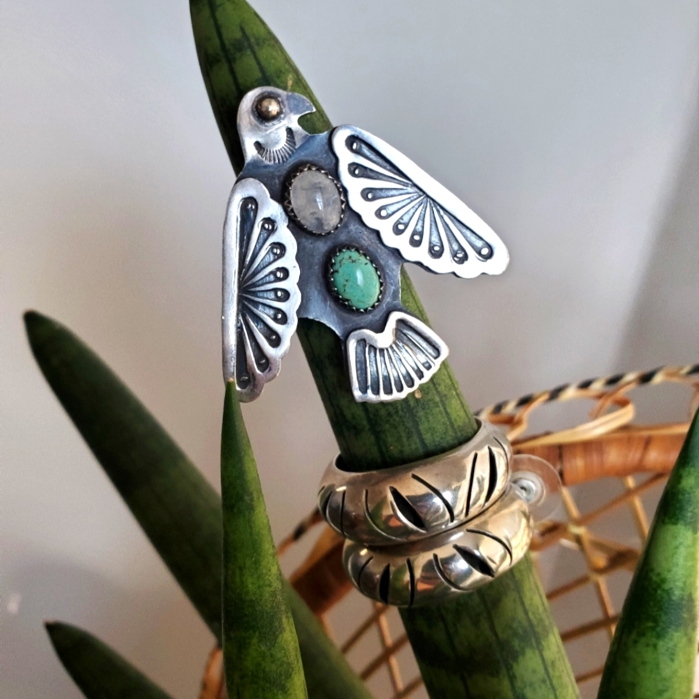 Spirit treasures eagle ring native sterling silver